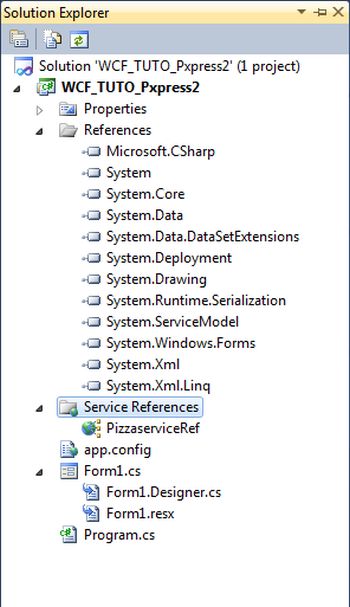 solution after adding Service reference